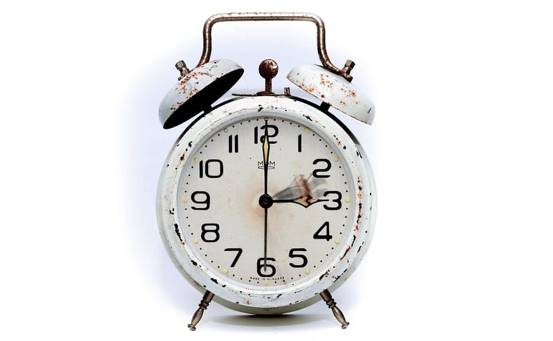 Clock showing different time periods